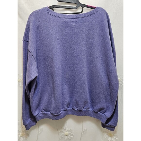 Hanes Women's XL Purple Sweater Plain Ribbed Cozy Solid Soft Crew Neck Pastel - Picture 9 of 12